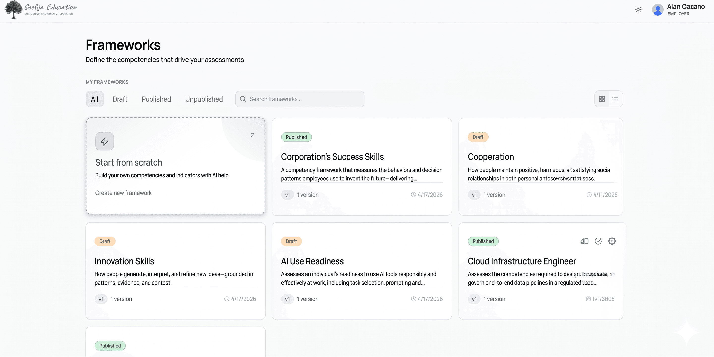 Soefia frameworks dashboard